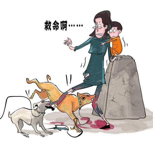 饲养员展现责任与担当，成功制止四条恶犬咬人事件